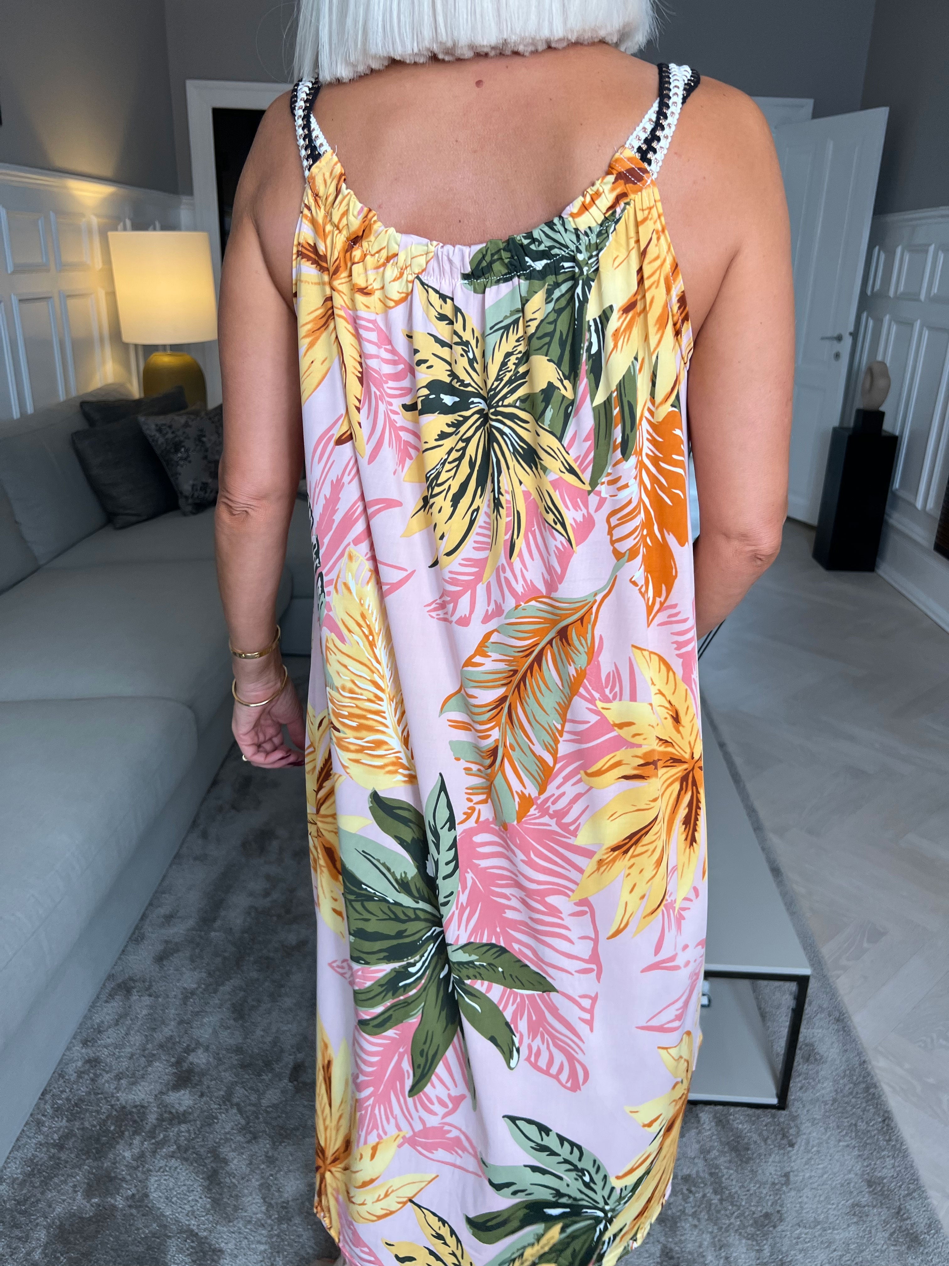 Asta Leaf - Klänning med elastiskt band och blommigt tryck